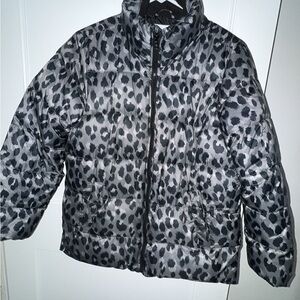 Old Navy Leopard-Print Zip Puffer Jacket
